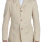 Romeo Gigli Two Piece 3 Button Beige Cotton Solid Suit