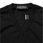 Dolce & Gabbana Black Cashmere V-Neck Long Sleeves T-shirt