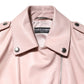 Dolce & Gabbana Light Pink Collar Leather Women Biker Jacket