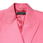 Dolce & Gabbana Pink Double Breasted Women Coat Jacket