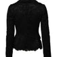 Dolce & Gabbana Black Floral Lace Cotton Collared Jacket