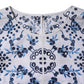 Dolce & Gabbana Blue Lace Eyelet Crew Neck Blouse Top