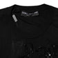 Dolce & Gabbana Black Rose Sequin Embellishments Blouse Top