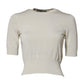 Dolce & Gabbana White Silk Short Sleeves Blouse Pullover Top