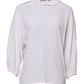 Dolce & Gabbana White Ruffled Neckline Blouse Pullover Top