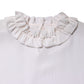 Dolce & Gabbana White Ruffled Neckline Blouse Pullover Top