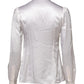 Dolce & Gabbana White Ascot Collar Long Sleeve Blouse Top