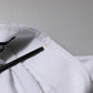 Dolce & Gabbana White Rose Embroidery Collared Shirt Top