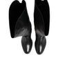 Elisabetta Franchi Black Leather Buckled High Boots Shoes