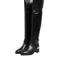 Elisabetta Franchi Black Leather Buckled High Boots Shoes