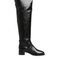 Elisabetta Franchi Black Leather Buckled High Boots Shoes