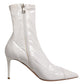 Elisabetta Franchi White Stiletto Heels Mid Calf Boots Shoes
