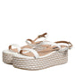 Patrizia Pepe White Espadrilles Ankle Strap Sandals Shoes