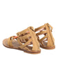 Alberta Ferretti Brown Flip Flops Zipper Ankle Strap Shoes