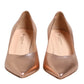 Prosperine Pink Leather Pumps Stiletto Heels Slip On Shoes