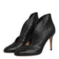 Gianvito Rossi Metallic Black Pump Stiletto Heels Shoes