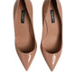 Dolce & Gabbana Beige Patent Leather Stiletto Heel Pump Shoes