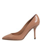Dolce & Gabbana Beige Patent Leather Stiletto Heel Pump Shoes