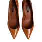 Dolce & Gabbana Brown Leather Stiletto Heel Pumps Shoes