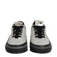 HIDE & JACK Silver Leather Lace Up Low Top Sneakers Shoes