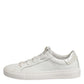 HIDE & JACK White Leather Low Top Lace Up Sneakers Shoes