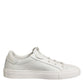 HIDE & JACK White Leather Low Top Lace Up Sneakers Shoes