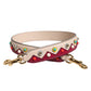 Dolce & Gabbana Beige Red Leather Handbag Accessory Shoulder Strap