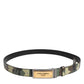 Dolce & Gabbana Multicolor Camouflage Metal Logo Buckle Belt