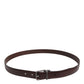 Dolce & Gabbana Brown Classic Silver Metal Logo Buckle Belt