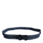 Dolce & Gabbana Blue White Cotton DG Logo Metal Buckle Belt