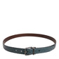 Dolce & Gabbana Green Classic Leather Metal Logo Buckle Belt