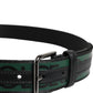 Dolce & Gabbana Green Black Polyester DG Logo Buckle Belt
