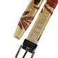 Dolce & Gabbana Gold Floral Jacquard Silver Metal Buckle Belt