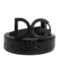 Dolce & Gabbana Black Leather Classic Metal DG Buckle Belt