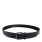 Dolce & Gabbana Blue Black Polyester Metal Buckle Belt