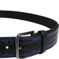 Dolce & Gabbana Blue Black Polyester Metal Buckle Belt