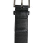Dolce & Gabbana Blue Black Polyester Metal Buckle Belt