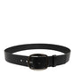 Dolce & Gabbana Black Leather Classic Metal Buckle Belt