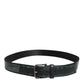 Dolce & Gabbana Green Black Polyester DG Logo Buckle Belt