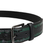 Dolce & Gabbana Green Black Polyester DG Logo Buckle Belt