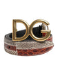 Dolce & Gabbana Multicolor Exotic Leather DG Logo Buckle Belt