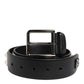 Dolce & Gabbana Black Leather Studded DG Metal Buckle Belt