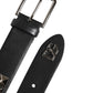 Dolce & Gabbana Black Leather Studded DG Metal Buckle Belt