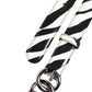 Dolce & Gabbana Black White Leather Silver Metal Buckle Belt