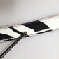 Dolce & Gabbana Black White Leather Silver Metal Buckle Belt