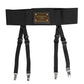 Dolce & Gabbana Black Leather Logo Wide Waist Belt Suspender