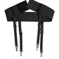 Dolce & Gabbana Black Leather Logo Wide Waist Belt Suspender
