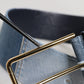 Dolce & Gabbana Two Tone Blue Denim Gold Metal Buckle Belt
