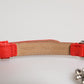 Dolce & Gabbana Red Leather Silver Chain Floral Cintura Belt