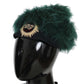 Dolce & Gabbana Green Fur DG Logo Embroidered Cloche Hat